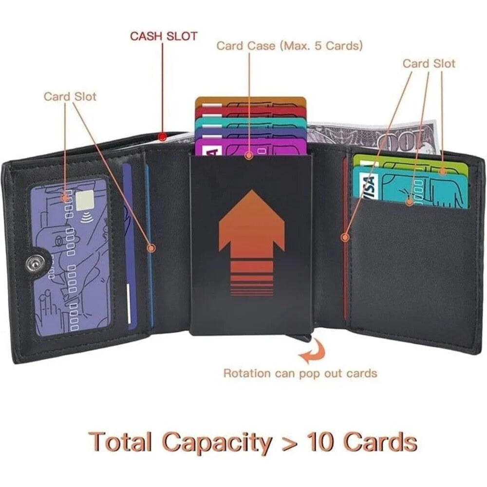 Wallets for mens, Slim and Minimalist for Card Holder, RFID Card Blocking